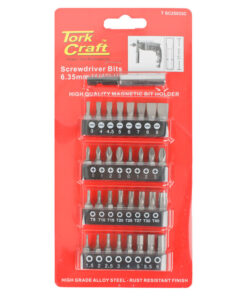 TORK CRAFT 1/4" IN Hex Drive 33 PCS Screwdriver Bit Set with Magnetic Bit Holder
