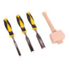 TORK CRAFT 3 PCS Chisel Set with Wooden Mallet