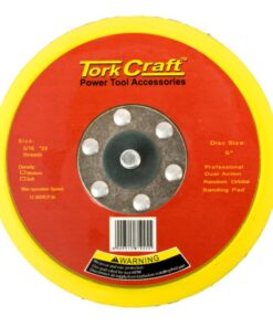 TORK CRAFT DA Sander Pad 8 Holes 5/16" IN 24UNF 125 MM 5" IN Velcro
