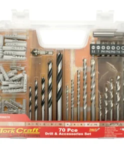 Tork Craft Drill Bit & Accessory Set 70Pc In Plastic Carry Case