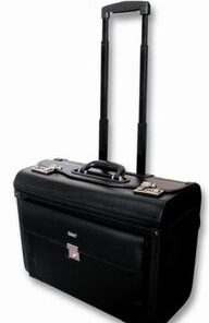 Tosca Laptop Pilot Case with Wheels - Black