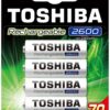 Toshiba Rechargeable 2600mAh AA - 4 Pack
