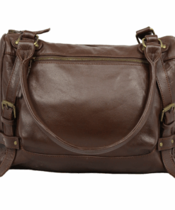 Total Leather Buffalo Leather Handbag with Strap HB2 Black or Brown - Buffalo Brown HB2-A