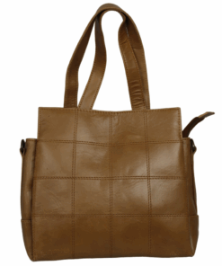 TOTAL LEATHER - Buffalo Leather Ladies Handbag - Shoulder Bag - Tan - LHBBLTF001