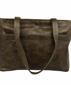 Total LeatherUnisex Shoulder Bag - Antique Olive Green