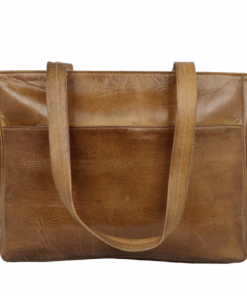 Total LeatherUnisex Shoulder Bag - Antique Tan