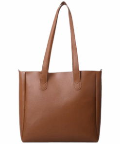Tote Bag with Contrasting Handle - Brown