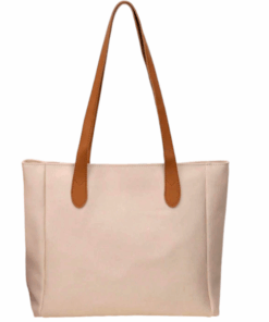 Tote Bag with Contrasting Handles - Beige