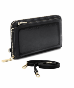 Touch Screen Crossbody Purse with Adjustable Strap - Black