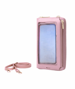 Touch Screen Crossbody Purse with Adjustable Strap - Pink