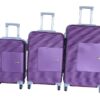 TOUGH 3-Piece Purple ABS Trolley Case Set with Spinner Wheels and Lock