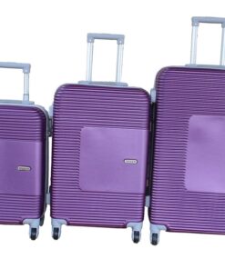 TOUGH 3-Piece Purple ABS Trolley Case Set with Spinner Wheels and Lock