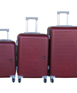 TOUGH ABS Trolley Case Set - Red, 360 Spinner Wheels, Built-in Lock - 3-Piece