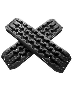Traction Mats Trapped Recovery Boards for Off-Road Mud, Sand, Snow - 2 Pack - Black
