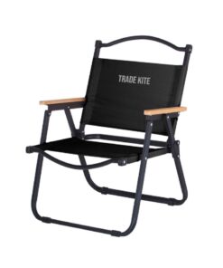 Trade Kite Folding Portable Luxury Camp Chair with Handle & Wooden Armrests