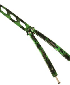 Training butterfly knife Practice Butterfly Knife Balisong - Hell Flame - Green Mamba