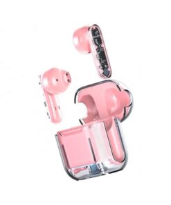 Transparent charging case ear wireless stereo TWS sports headphones - Pink