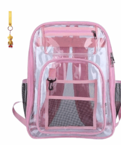 Transparent Heavy Duty PVC Backpack - Pink