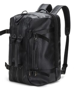 Travel Backpack Convertible Duffle Luggage Airplane Approved Weekender Bag - Black