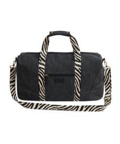 Travel Bag - Animal Print Strap - Black