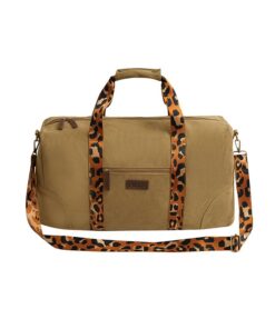 Travel Bag - Animal Print Strap - Brown