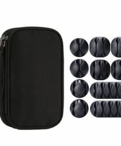 Travel Cable Organizer Electronics Accessories Cases All-in-One Storage Bag - Black