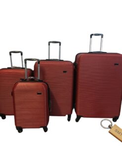 Travel in Style - 4-Piece Suitcase Set and Smte Keyring - Red