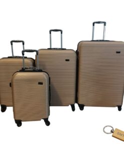 Travel in Style - 4-Piece Suitcase Set and Smte Keyring - Rose Gold
