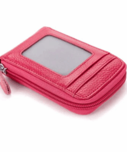 Travel Journey Bank Card Organizer Wallet - Rose Red