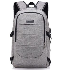 Travel Laptop Backpack Water Resistant Anti-Theft USB Charging Port Lock - Grey