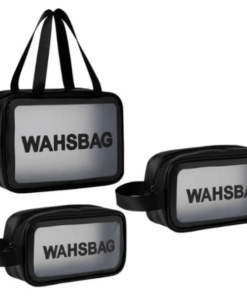 Travel Large Capacity Toiletry Bag Cosmetic Bag 3-Piece Set - Black