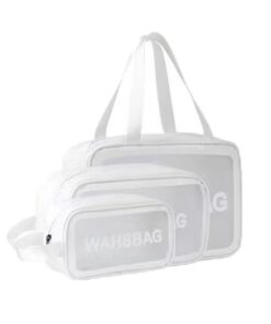 Travel Large Capacity Toiletry Bag Cosmetic Bag 3-Piece Set - White