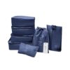 Travel Luggage Organizer Clothing Storage Set 7 Piece - Black - Navy Blue