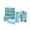 Travel Luggage Organizer Clothing Storage Set 7 Piece - Black - Sky Blue