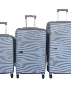 Travel Luggage Suitcase Bag Set-Stylish, and Convenient - 3 Piece - Silver