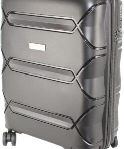 Travel Mate 56cm Hard Shell Zipper 8 Wheel Xbag CABIN Trolley TSA L-340 C - Black