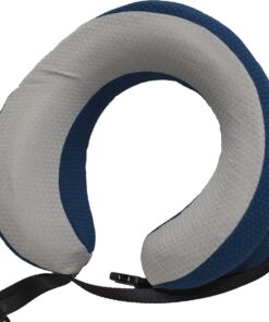 Travel Mate Memory Foam Foldable Travel Pillow with Carry Pouch T-067 - Navy with Grey