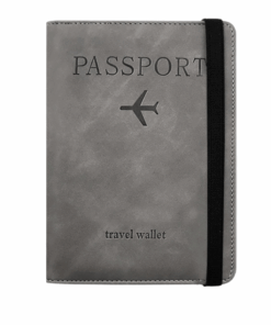 Travel Pu Slim Leather Wallet/Passport Holder - Nardo Grey