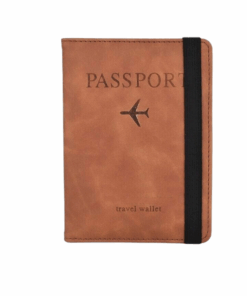 Travel Pu Slim Leather Wallet/Passport Holder - Tan