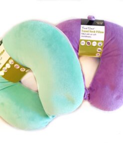 Travel Smart Neck Pillow with Snap Fastener Mint Green and Lilac