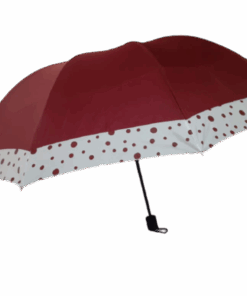 Travel Umbrella Windproof UV Compact Folding Umbrellas - Maroon
