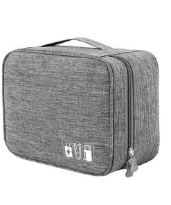 Travel Universal Accessories Organizer Bag for Chargers Cables - Grey