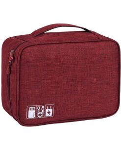 Travel Universal Accessories Organizer Bag for Gadgets Charger Cables - Red