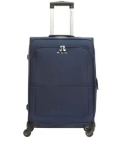 Travelite Flash 54cm Soft Luggage 4 Wheel TSA Lock Exp Cabin Trolley Case - Navy