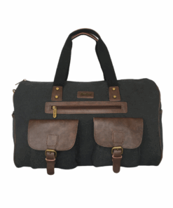 Travelling Canvas Overnight Bag - 28.5 Liters - Black