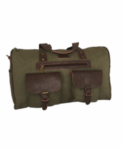 Travelling Canvas Overnight Bag - 28.5 Liters - Green