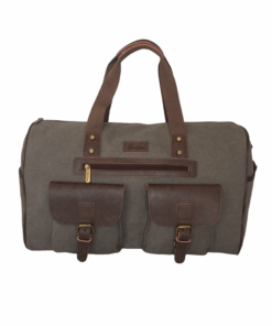 Travelling Canvas Overnight Bag - 28.5 Liters - Grey