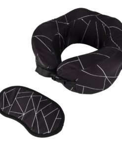 TravelQuip - Travel Mask and Pillow - Black Geometric