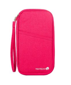 TravelUs Passport Holder - Dark Blue - Pink