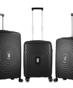 Travelwize 3pc Ripple Luggage Set Black